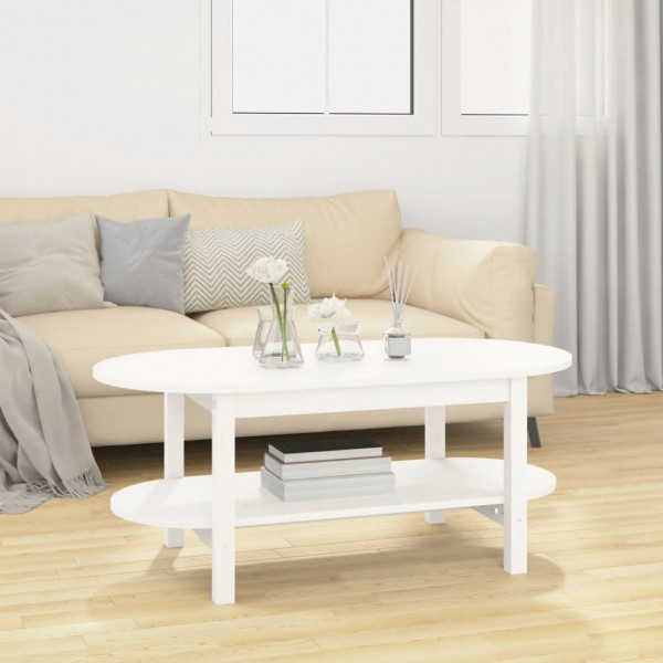 Mesa de centro em madeira maciça de pinho branco 110x55x45 cm D