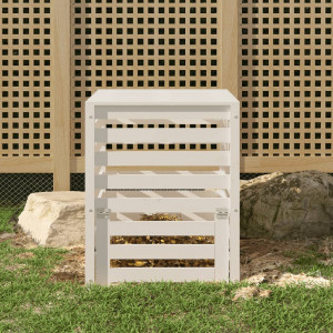 Compostor em madeira maciça de pinho branco 63,5x63,5x77,5 cm D