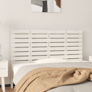 Cabecero de cama de pared madera maciza pino blanco 126x3x63 cm D