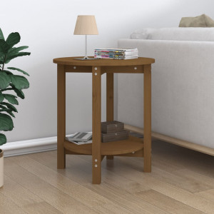 Mesa de centro de madera maciza de pino marrón miel Ø55x60 cm D