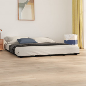 Estructura de cama de madera maciza de pino negro 200x200 cm D