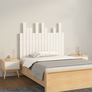 Cabecero de cama pared madera maciza pino blanco 95.5x3x80 cm D