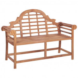 Banco de jardín madera maciza de teca 127x58.5x92.5 cm D