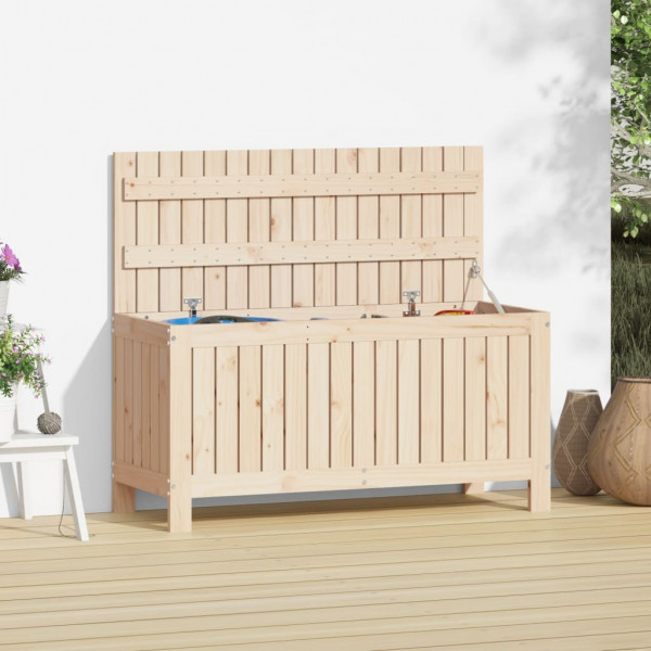 Caja de almacenaje jardín madera maciza de pino 108x42.5x54 cm D