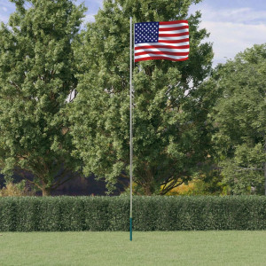 Mástil y bandera de Estados Unidos aluminio 6.23 m D