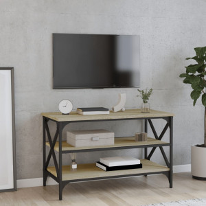 Mueble para TV madera contrachapada roble Sonoma 80x40x50 cm D