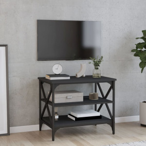 Mueble de TV madera contrachapada negro 60x40x50 cm D