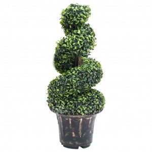 Planta espiral de Boj artificial con macetero verde 89 cm D