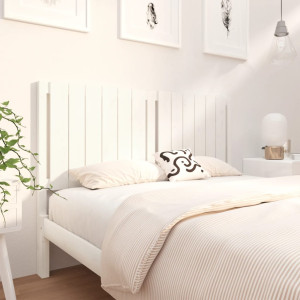 Cabecero de cama madera maciza de pino blanco 140.5x4x100 cm D