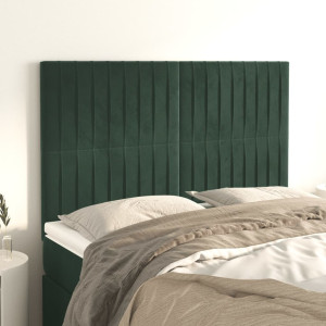 Cabecera 4 unidades Velvet verde escuro 72x5x78/88 cm D