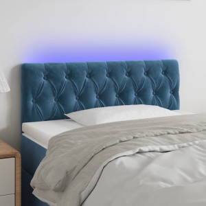 Cabecero con LED de terciopelo azul oscuro 100x7x78/88 cm D