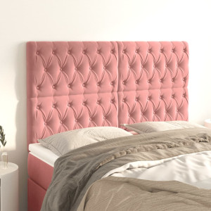 Cabeceiras 4 unidades de veludo rosa 72x7x78/88 cm D