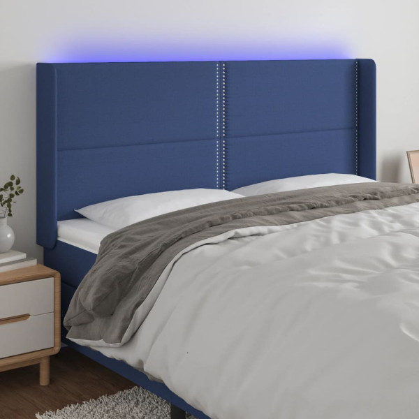 Cabeçalho com LED de tecido azul 183x16x118/128 cm D