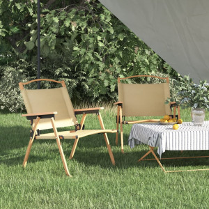 Sillas de camping 2 uds tela Oxford beige 54x43x59 cm D