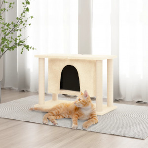 Poste para arranhar gatos com postes de sisal creme 50 cm D