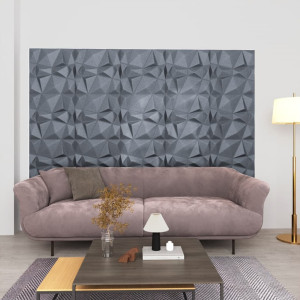 Paneles de pared 3D 12 unidades 50x50 cm gris diamante 3 m² D