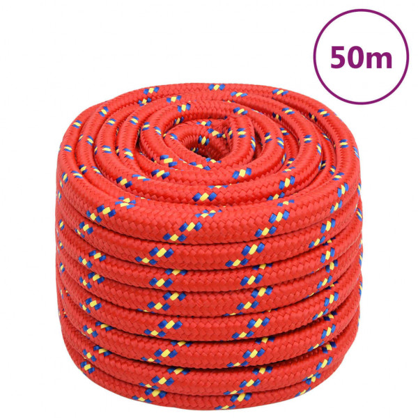 Corda para barco em polipropileno vermelho 20 mm 50 m D