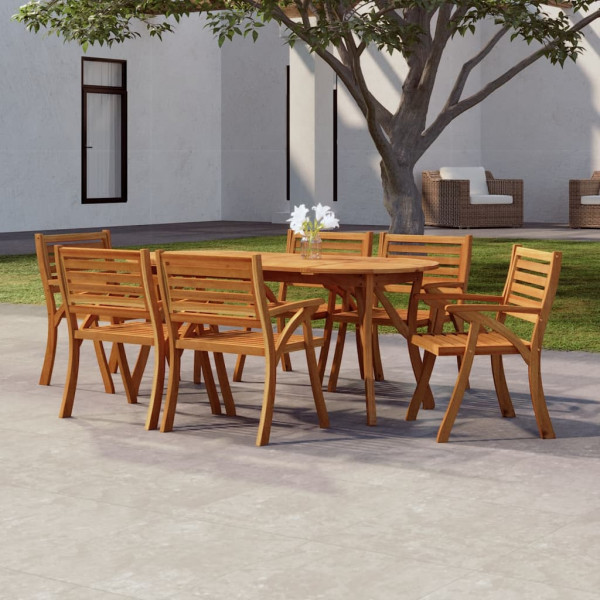 Mesa de jardín madera maciza de acacia 200x90x75 cm D