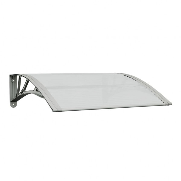 Toldo para porta 80x75 cm policarbonato cinzento e transparente M 2