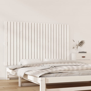 Cabeça de cama de parede madeira maciça pinho branco 147x3x90 cm D