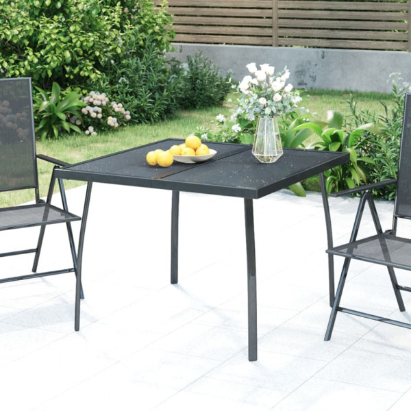 Mesa de jardim em malha de aço cinza antracite 100x100x72 cm D