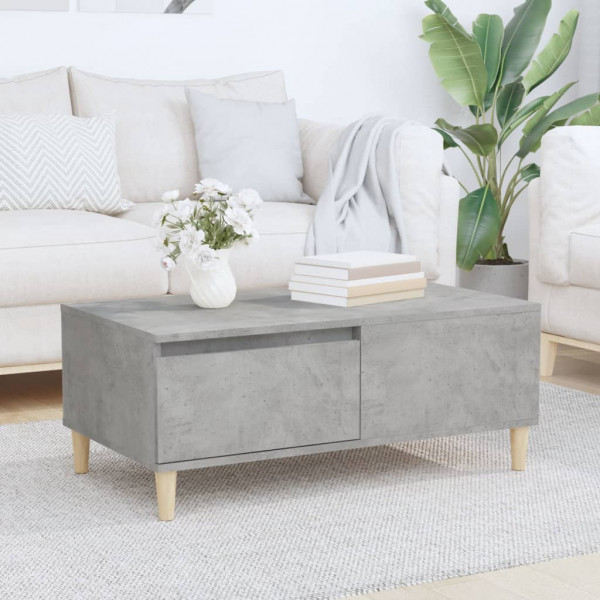 Mesa de centro madera contrachapada gris hormigón 90x50x36.5 cm D