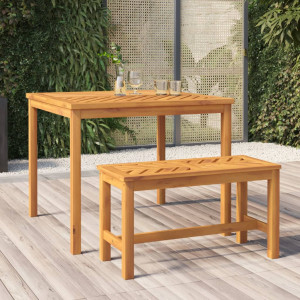 Mesa de comedor de jardín madera maciza de acacia 90x90x74 cm D