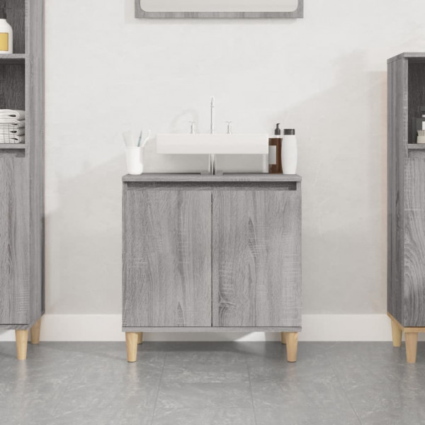Armário de lavatório madeira grey Sonoma 58x33x60 cm D
