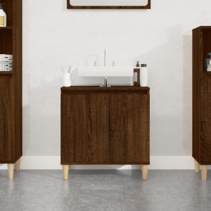 Armario de lavabo madera contrachapada roble marrón 58x33x60 cm D