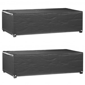 Fundas muebles de jardín 2 uds 8 ojales rectangular 125x70x35cm D