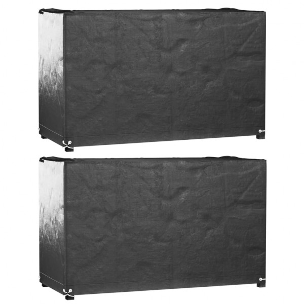 Fundas muebles de jardín 2 uds 8 ojales rectangular 125x55x75cm D