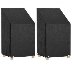 Capas para cadeiras de jardim 2 unidades 8 ilhós de polietileno 65x65x82/120 cm D