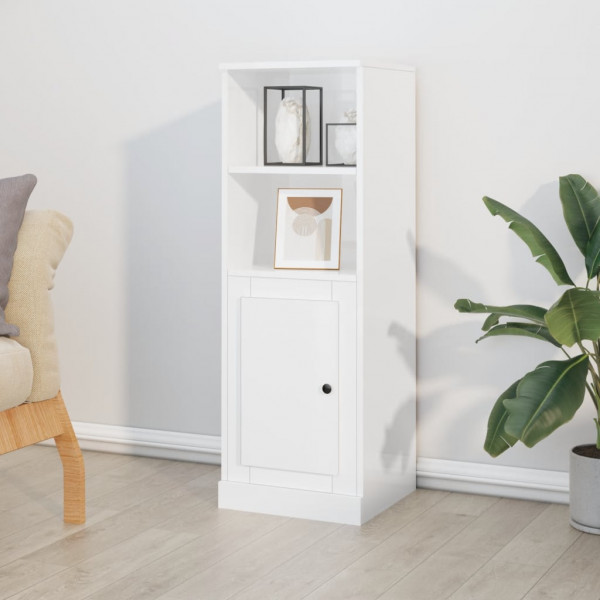 Aparador madera contrachapada blanco brillo 36x35.5x103.5 cm Aparador madera contrachapada blanco brillo 36x35.5x103.5 cm D