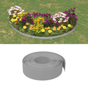 Borduras de jardín 2 uds polietileno gris 10 m 15 cm D