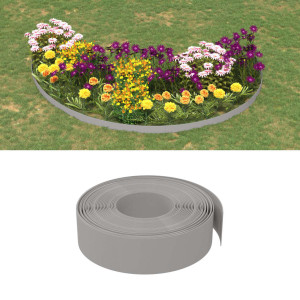 Borduras de jardín 3 uds polietileno gris 10 m 15 cm D