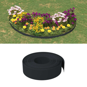 Borduras de jardín 3 uds polietileno negro 10 m 15 cm D