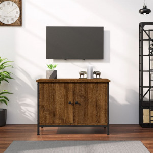 Mueble de TV madera contrachapada marrón roble 60x35x45 cm D
