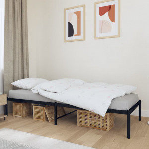 Estructura de cama de metal negro 90x190 cm D