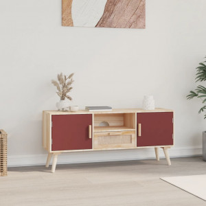 Mueble de TV con puertas madera contrachapada 105x30x45 cm D