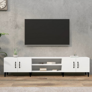 Mueble para TV madera contrachapada blanco 180x31.5x40 cm D