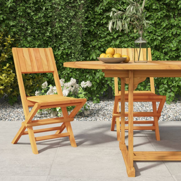 Cadeiras dobráveis de jardim 2 unidades de madeira maciça de teca 47x61x90cm D