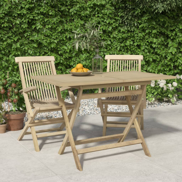 Mesa de jardín plegable madera maciza de teca 120x70x75 cm D