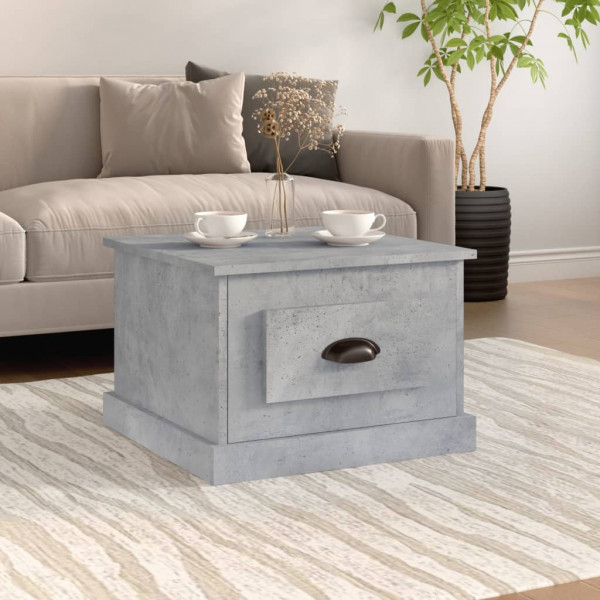 Mesa de centro madera contrachapada gris hormigón 50x50x35 cm D