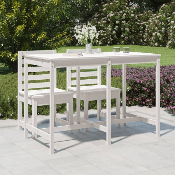 Mesa de jardim madeira maciça pinho branco 159.5x82.5x110 cm D