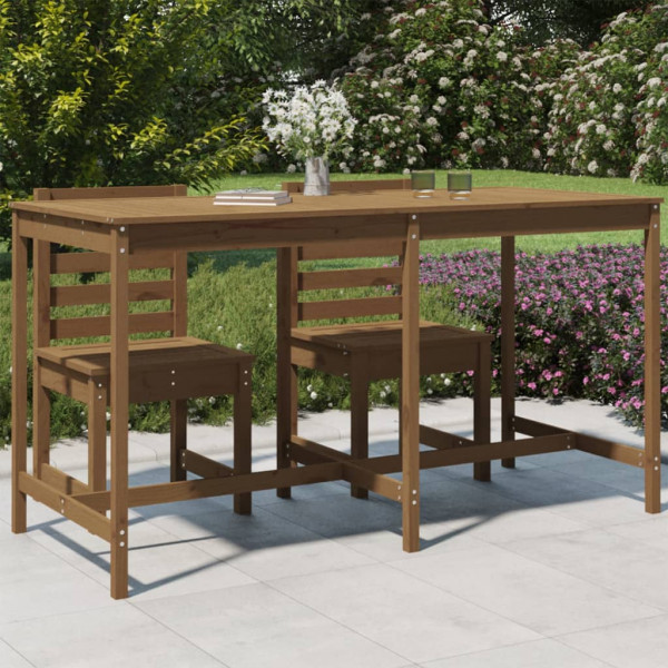 Mesa de jardim madeira maciça pinho marrom mel 203.5x90x110 cm D