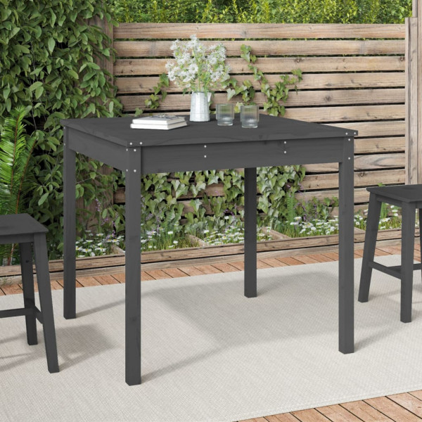 Mesa de jardim madeira maciça pinho cinza 82.5x82.5x76 cm D