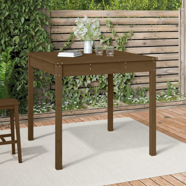 Mesa de jardim madeira maciça pinheiro marrom mel 82.5x82.5x76 cm D