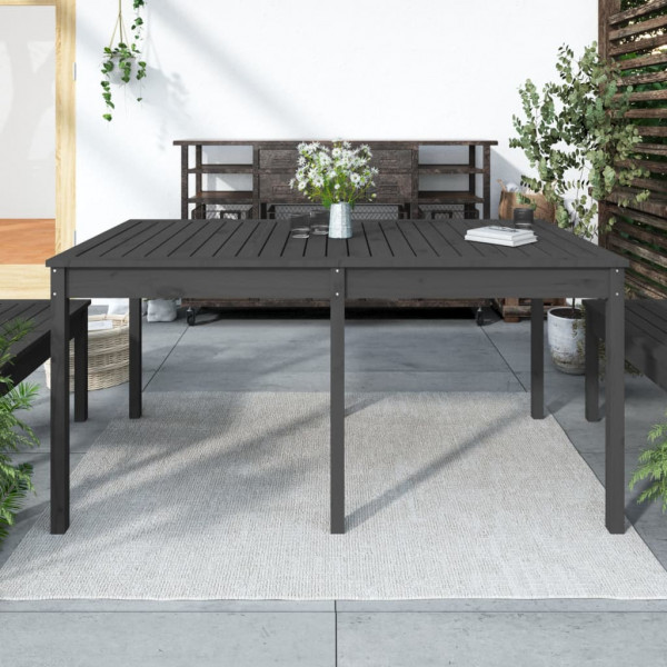 Mesa de jardim madeira maciça pinho cinza 159.5x82.5x76 cm D