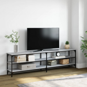 Mueble TV metal y madera contrachapada gris Sonoma 180x30x50 cm D