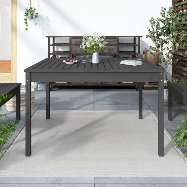 Mesa de jardim madeira maciça pinho cinza 121x82.5x76 cm D